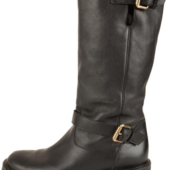 fendi black leather biker boots